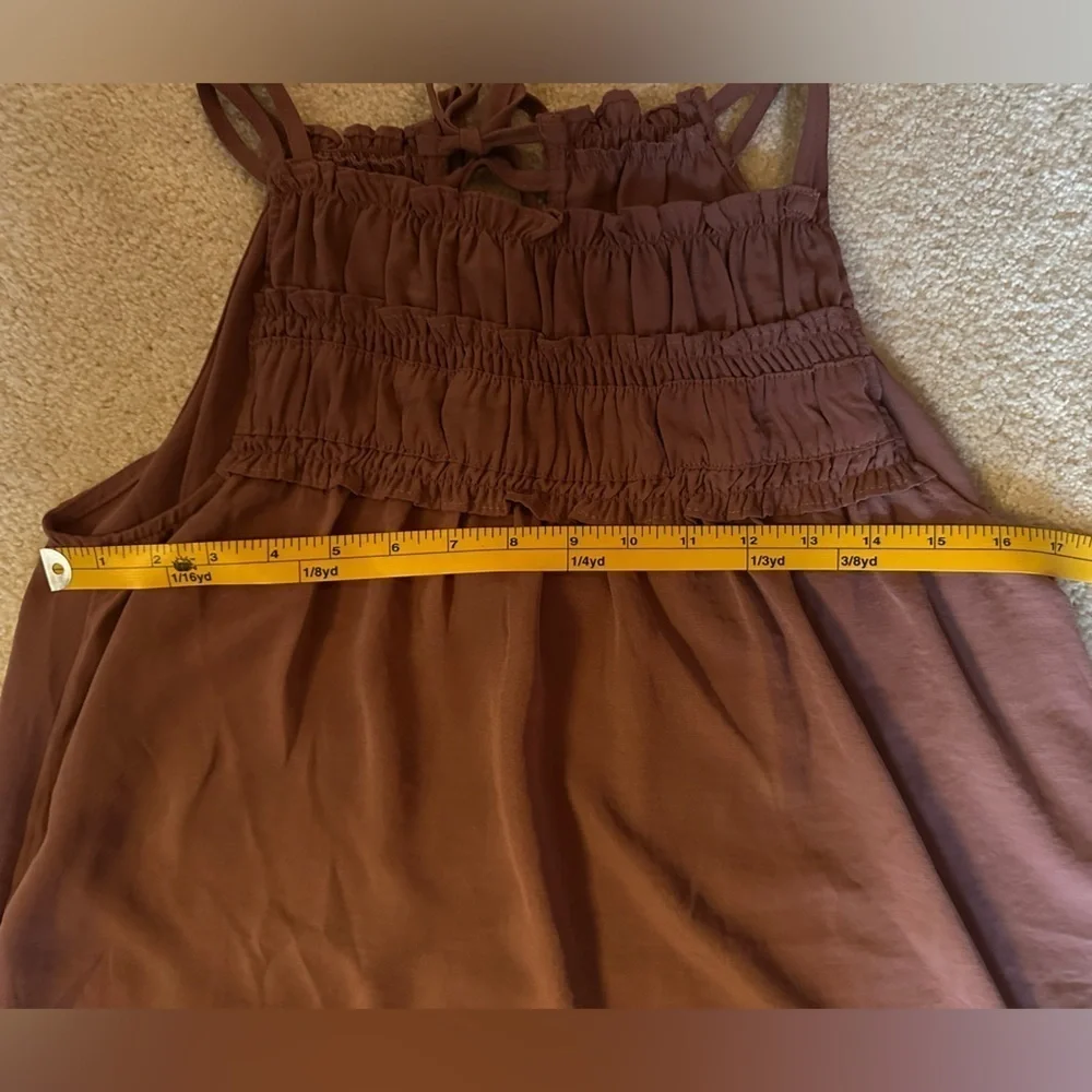 Maurice’s Small Dusty Rose Ruffle Key Hole Tie back Tank NWT - Picture 6 of 9